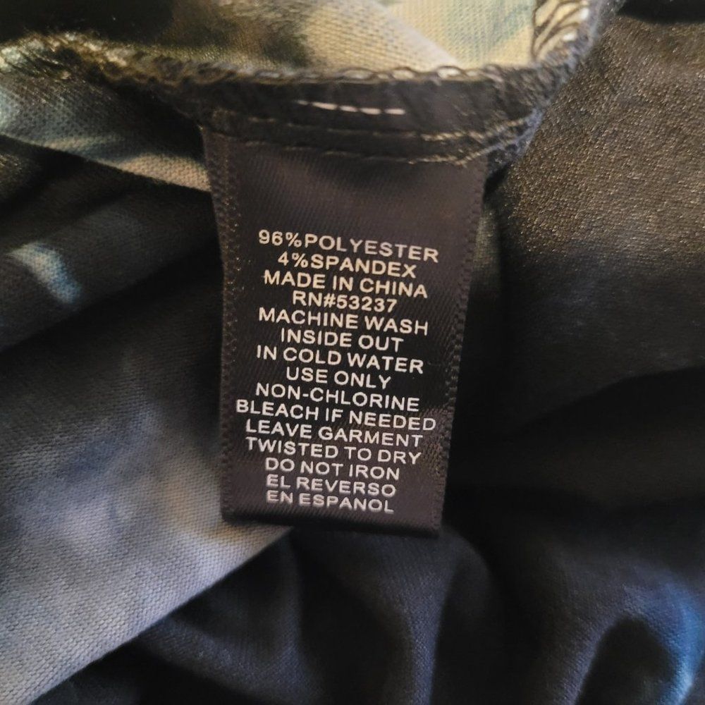 Mlle Gabrielle Womens Blue Tye Dye Tie Ankles Stretch Leggings Sz 2X NWT - Picture 8 of 8